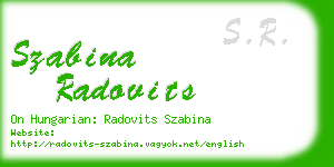 szabina radovits business card